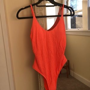 sexy ribbed one piece. High cut leg, padding.